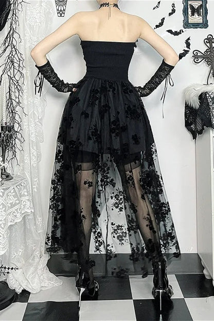 Slim Fit Elegant Strapless Corset Midi Dress