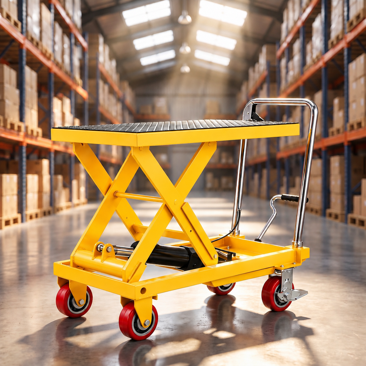Heavy Duty 1100 LBS Hydraulic Lift Platform Cart with Casters