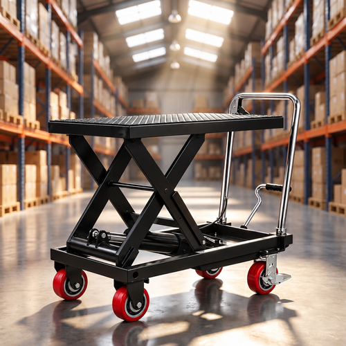 Heavy Duty 1100 LBS Hydraulic Lift Platform Cart with Casters