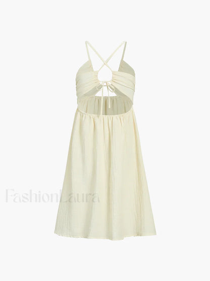 Backless Criss Cross Trendy Split Midi Dress