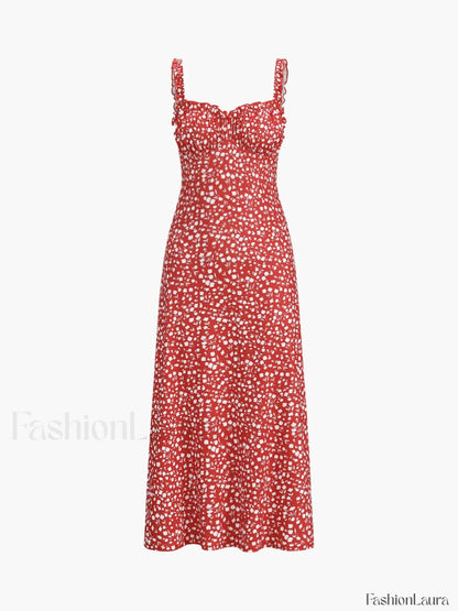 Cami Floral Bohemian Vacation Midi Dress