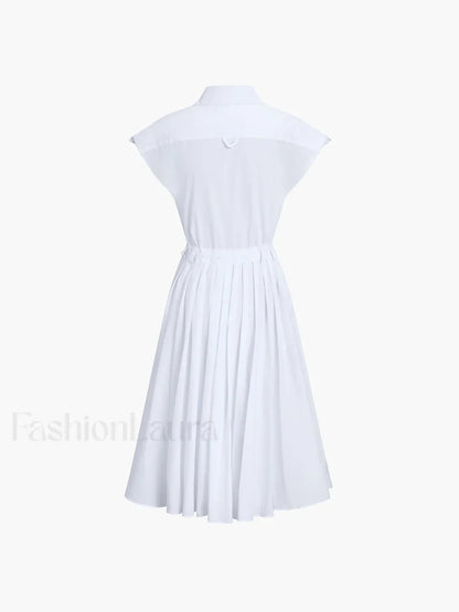 Cotton Blends Sleeveless Trendy Split Midi Dress