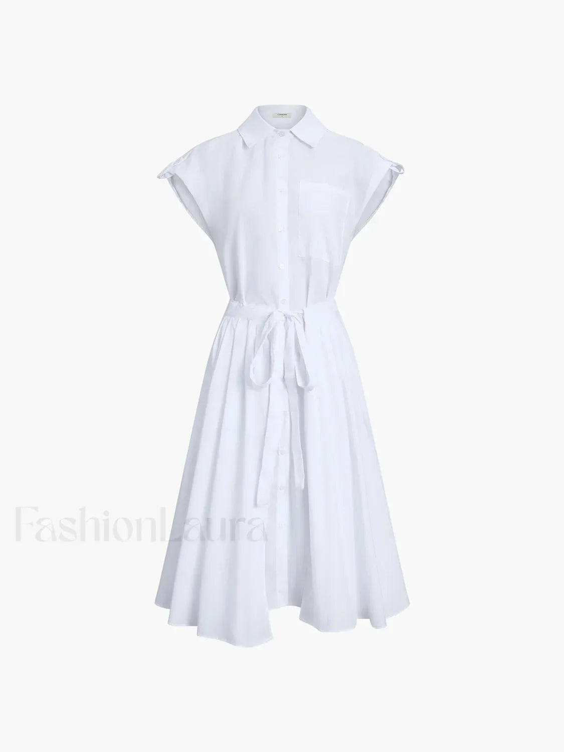 Cotton Blends Sleeveless Trendy Split Midi Dress