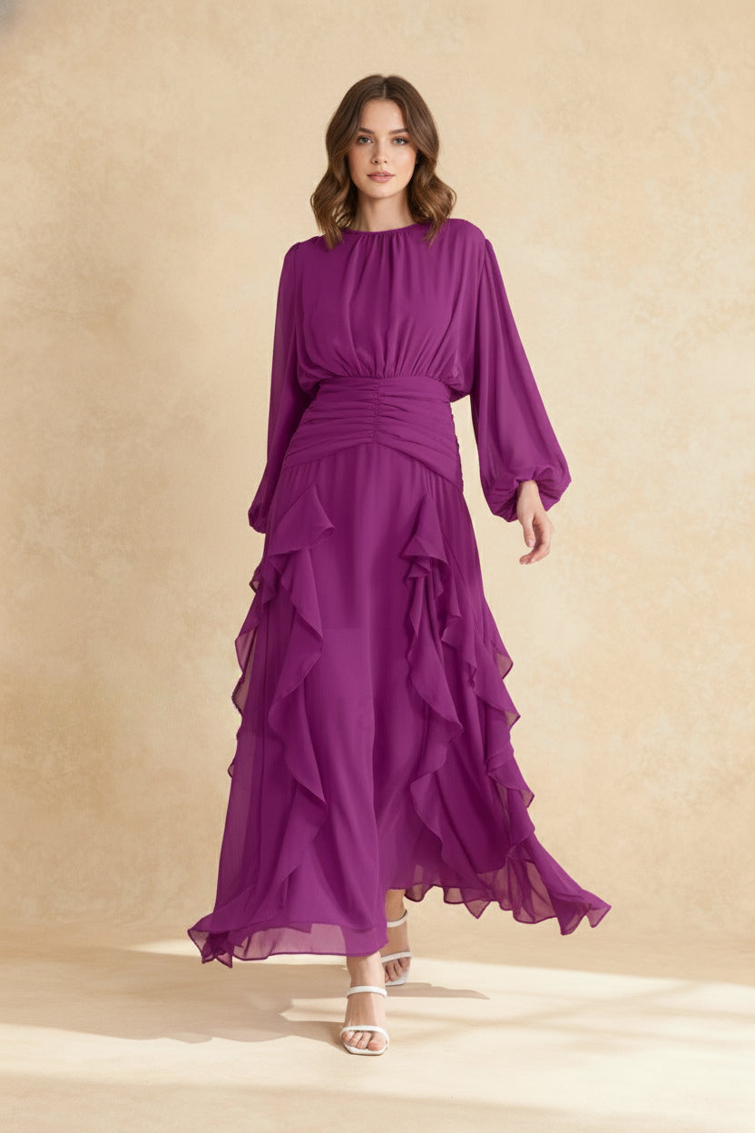 Leonie Ballon Stylish Sleeve Maxi Dress
