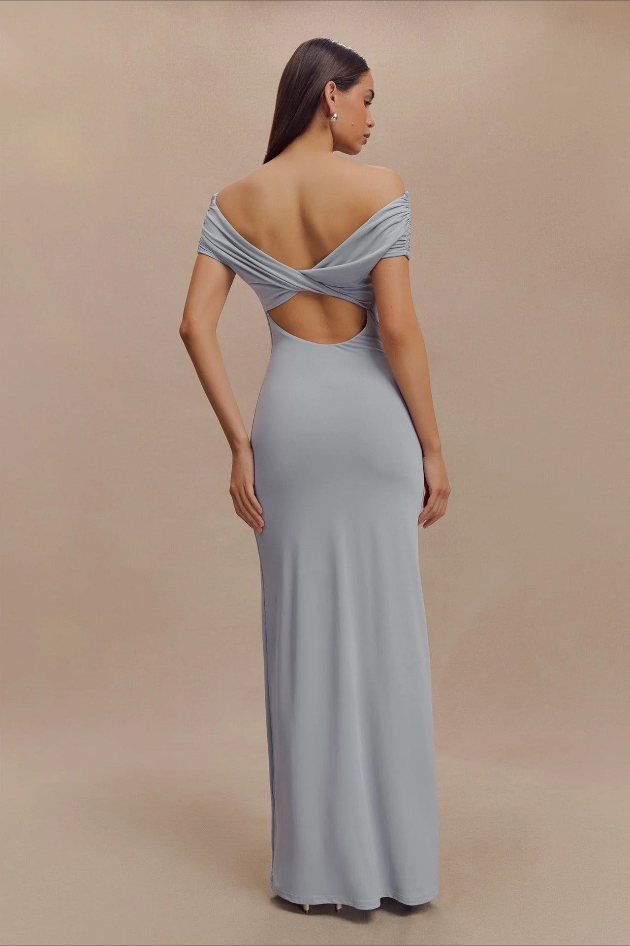 Bodycon Off Shoulder Backless Midi Dress