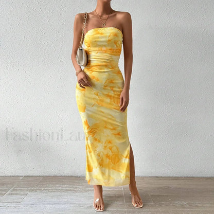 Graphic Off-Shoulder Midi Dress