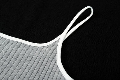 Ribbed solid cami midi dress