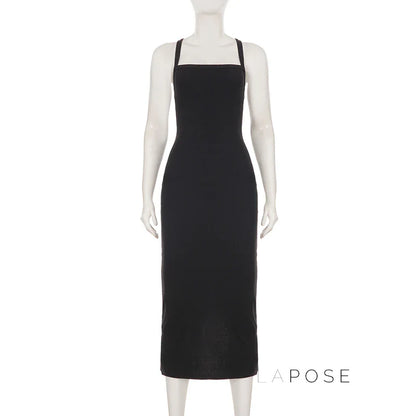 Abrianna Halter Backless Maxi Dress