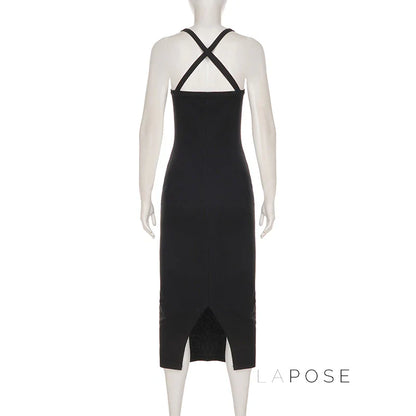 Abrianna Halter Backless Maxi Dress