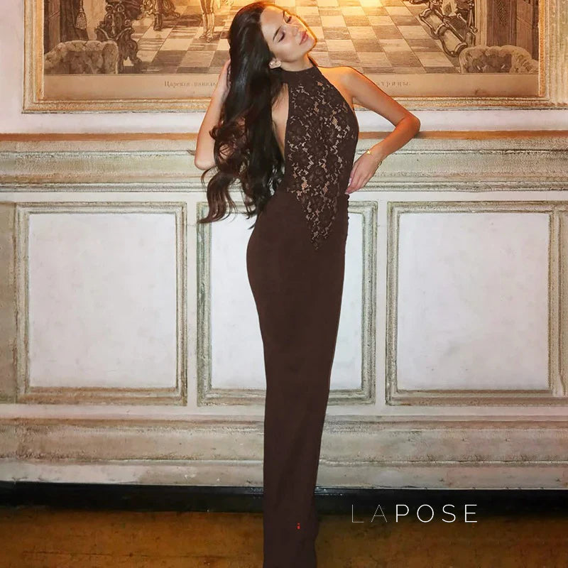 Addeline Halter Backless Maxi Dress