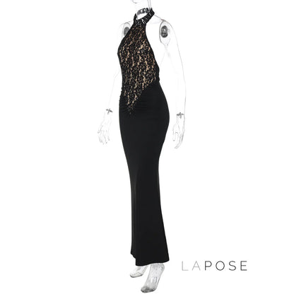 Addeline Halter Backless Maxi Dress