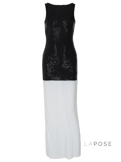 Anabia Black Sequin Maxi Dress