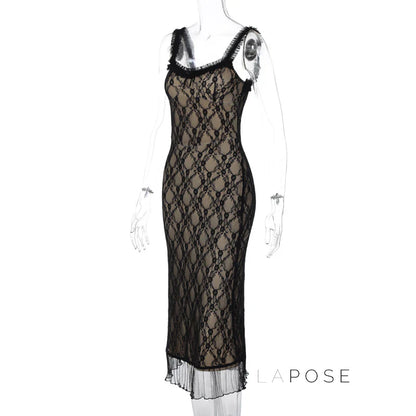 Anapaula Lace Sling Midi Dress