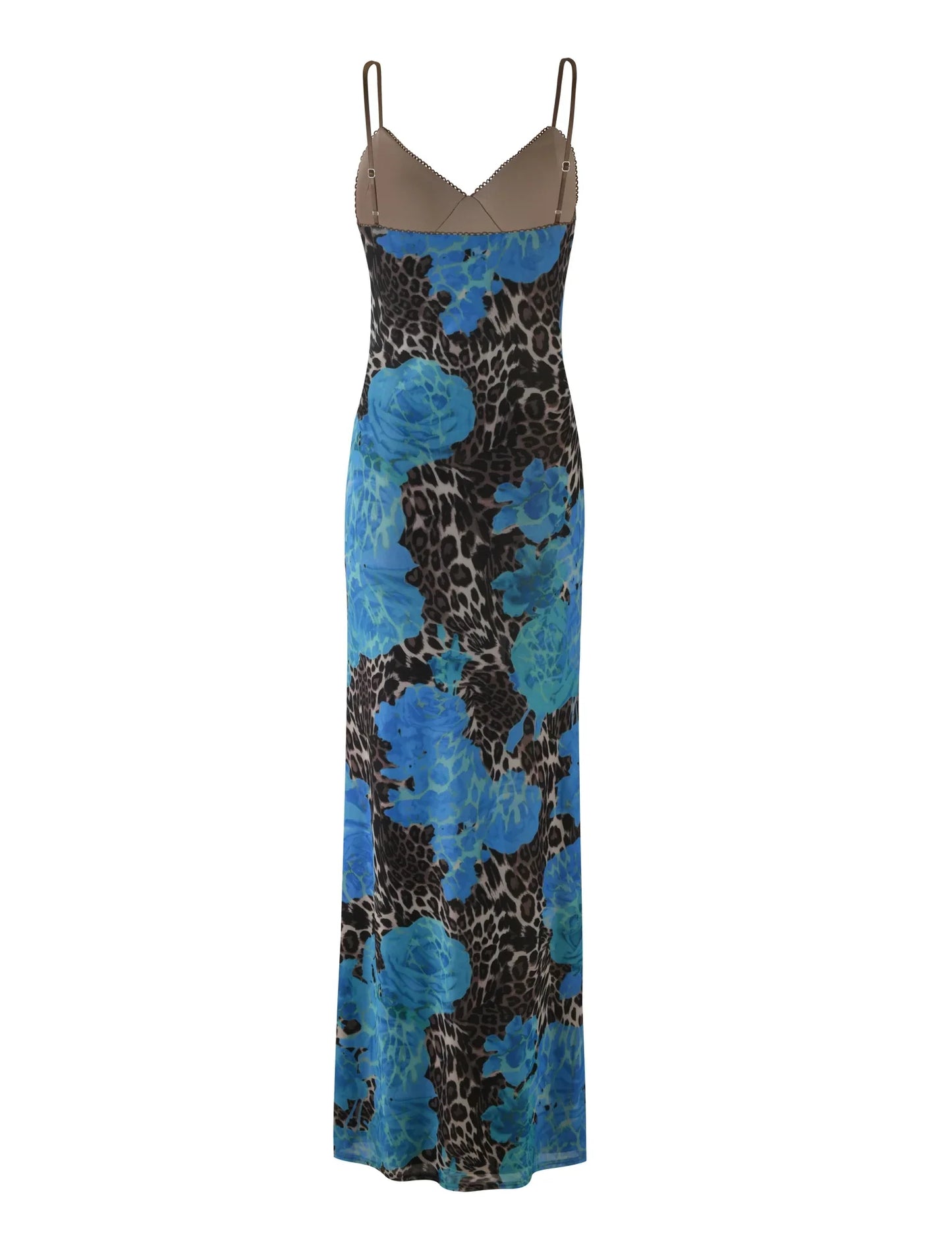 Arlette Radiant Floral Maxi Dress - Blue Leopard