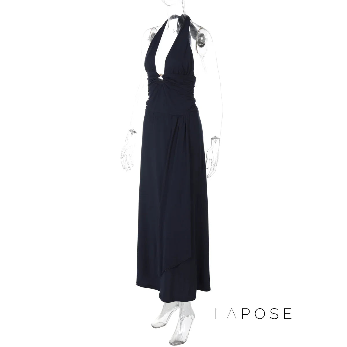 Asra Halter Pleated Maxi Dress