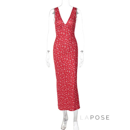 Aubrie Floral Backless Maxi Dress