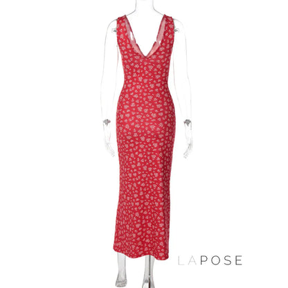 Aubrie Floral Backless Maxi Dress