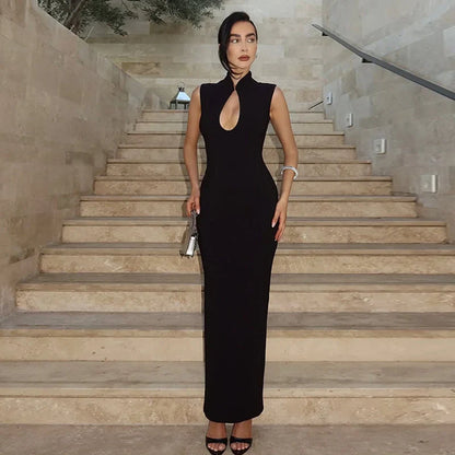 Cut-out Slit Maxi Dress