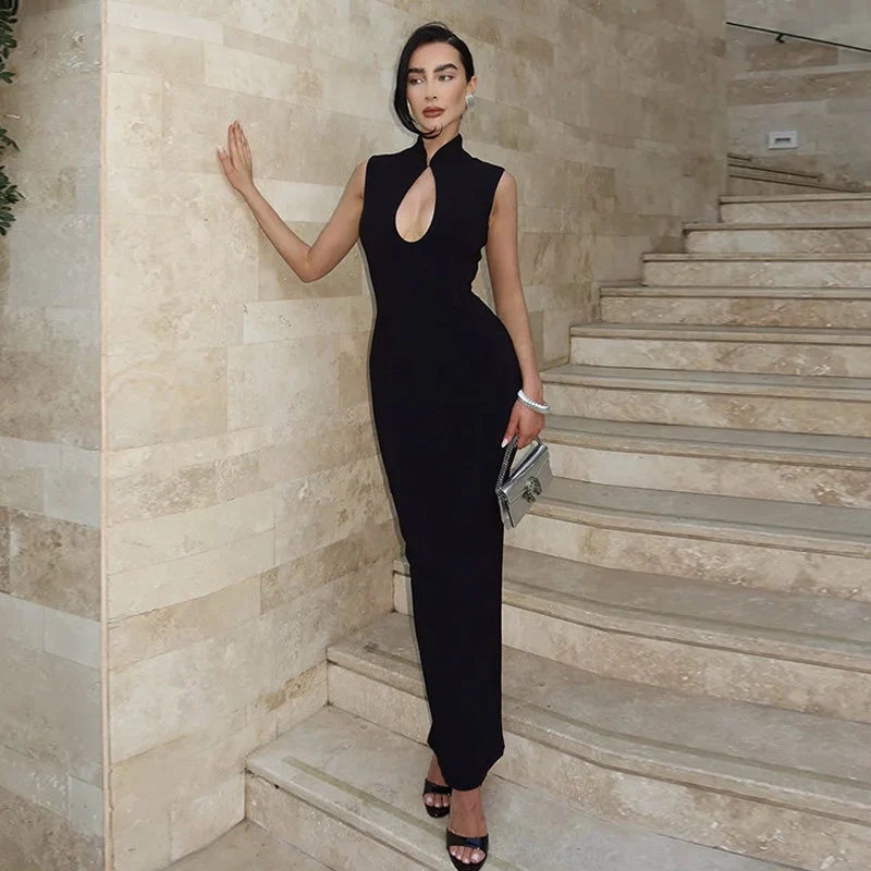 Cut-out Slit Maxi Dress