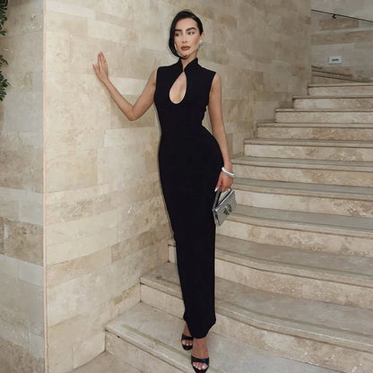 Cut-out Slit Maxi Dress