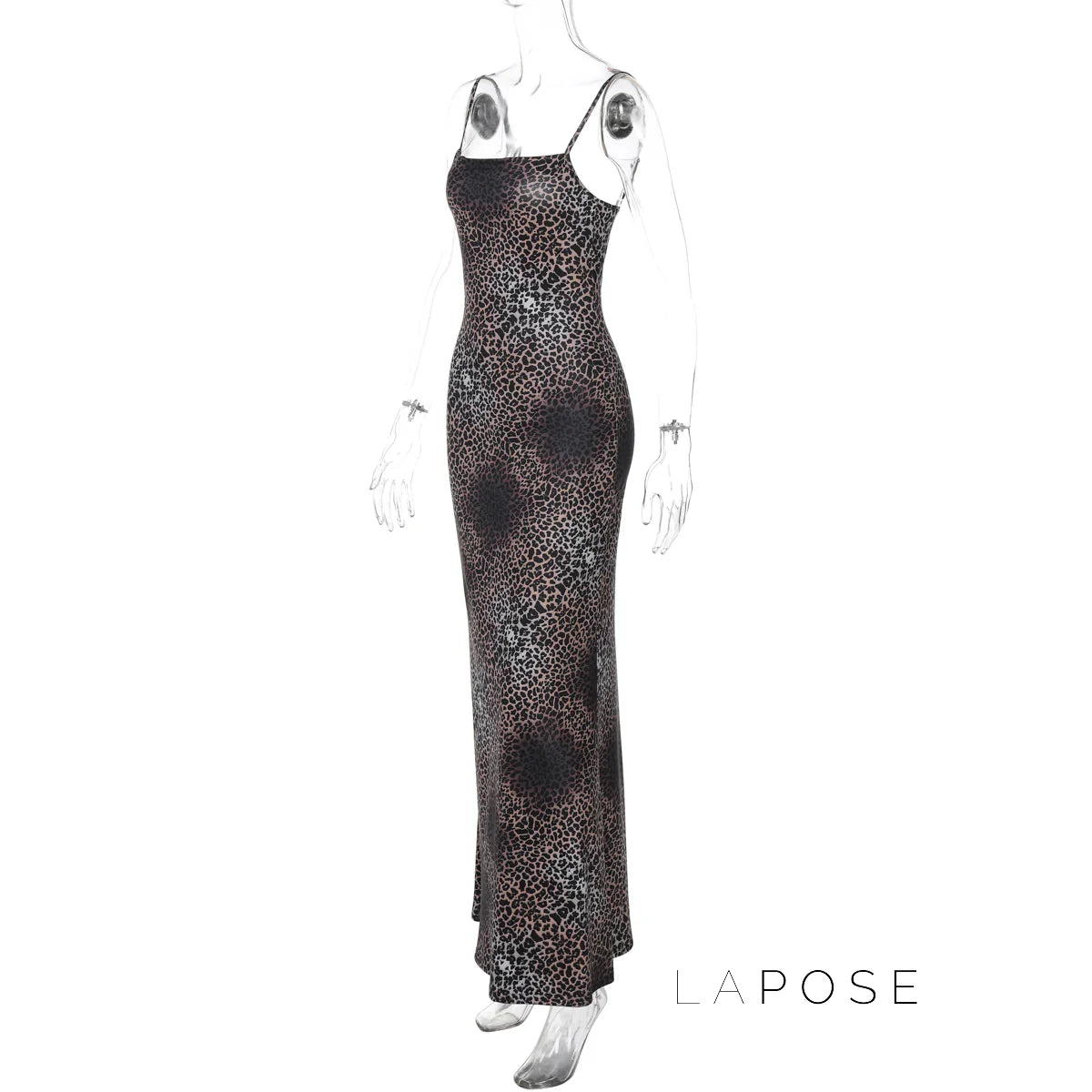 Damaris Strappy Leopard Maxi Dress
