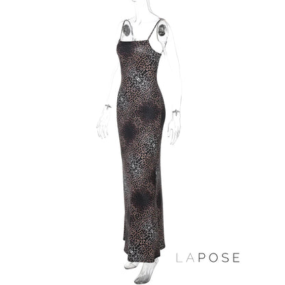 Damaris Strappy Leopard Maxi Dress