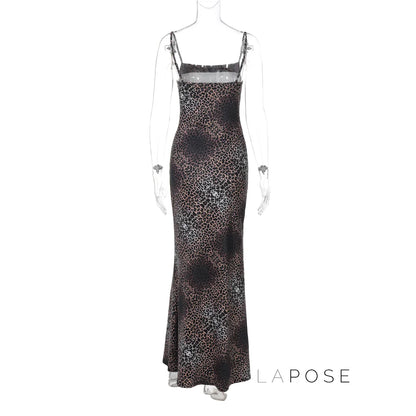 Damaris Strappy Leopard Maxi Dress