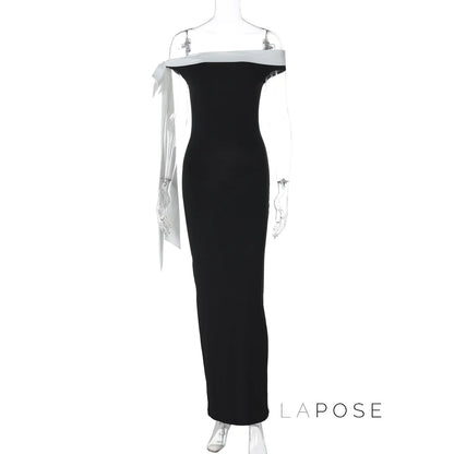 Elyanna Off Shoulder Bow Maxi Dress