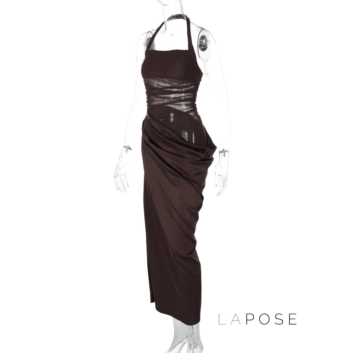 Emi Pleated Halter Maxi Dress