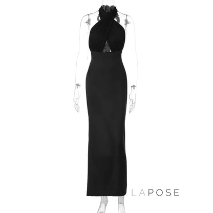 Haniya Halter Backless Maxi Dress