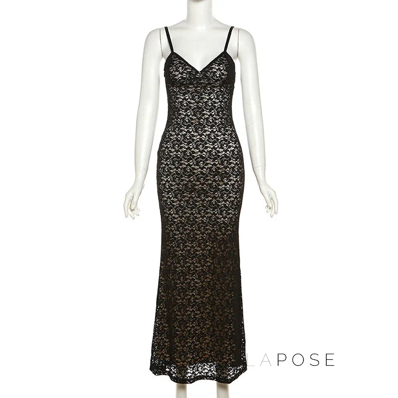 Iyonna Lace Trim Maxi Dress
