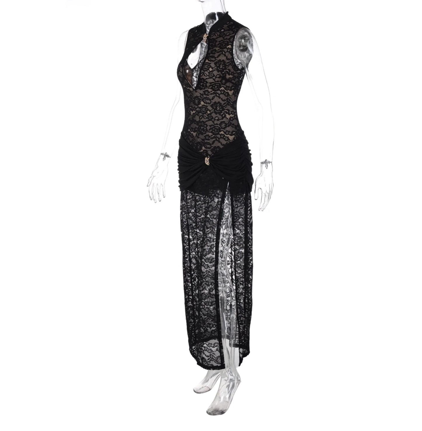 Lace Slit Maxi Dress
