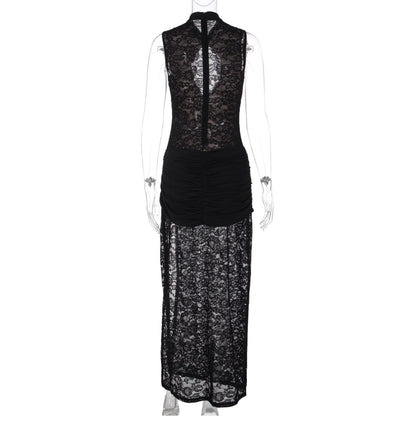 Lace Slit Maxi Dress
