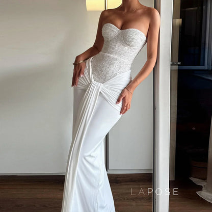 Lemon Strapless Sequin Maxi Dress