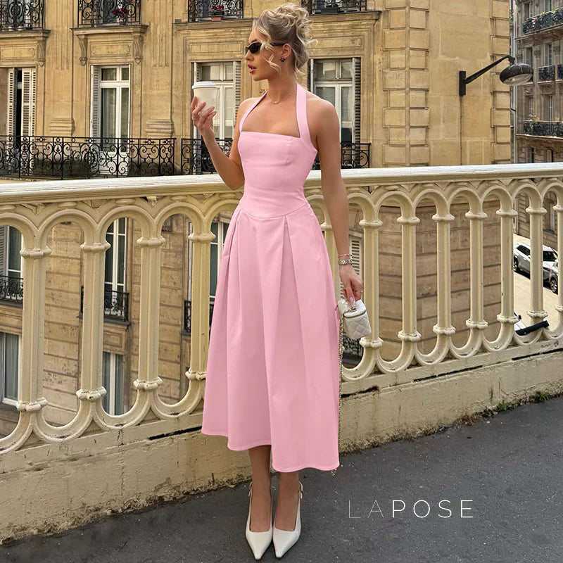 Reaghan Halter Backless Maxi Dress