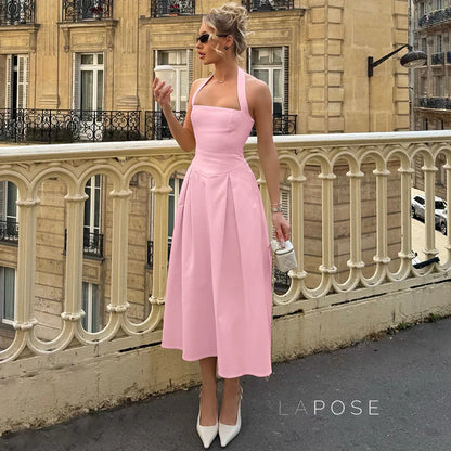 Reaghan Halter Backless Maxi Dress