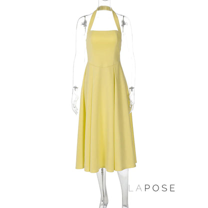 Reaghan Halter Backless Maxi Dress
