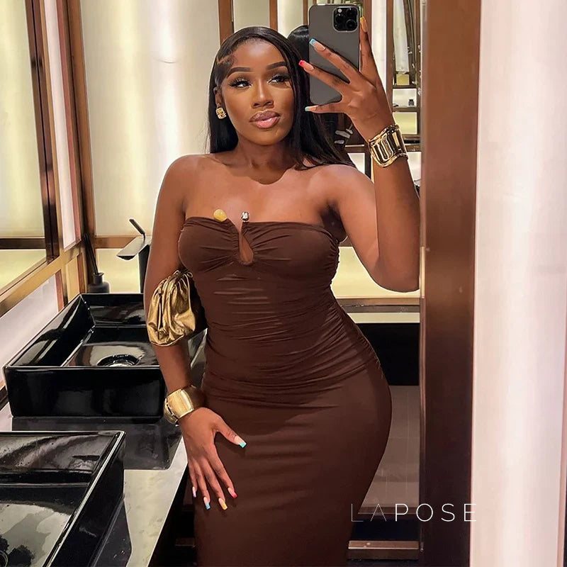 Sadee Strapless Bodycon Maxi Dress