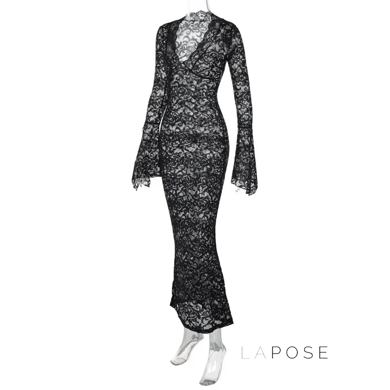 Sariyah Sheer Lace Maxi Dress