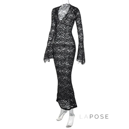 Sariyah Sheer Lace Maxi Dress