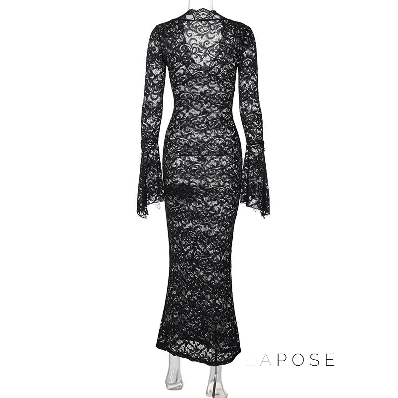 Sariyah Sheer Lace Maxi Dress