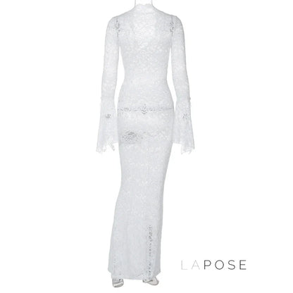 Sariyah Sheer Lace Maxi Dress