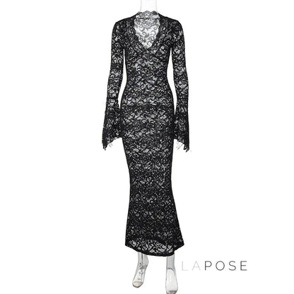 Sariyah Sheer Lace Maxi Dress
