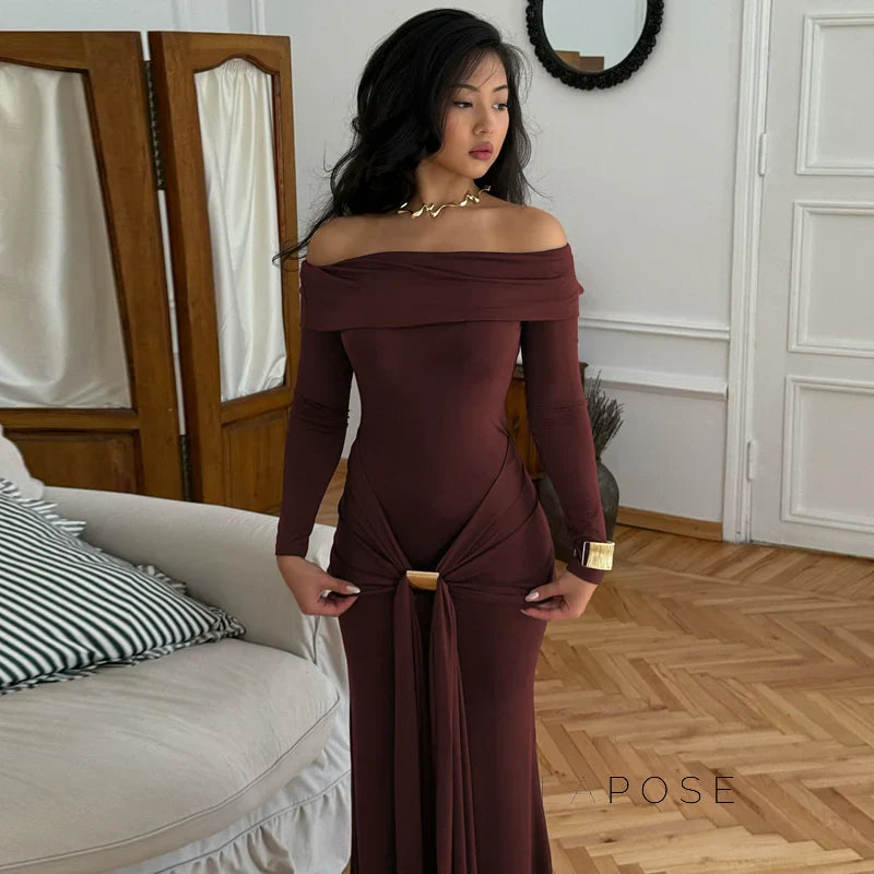 Swara Off-Shoulder Tie Waist Dress