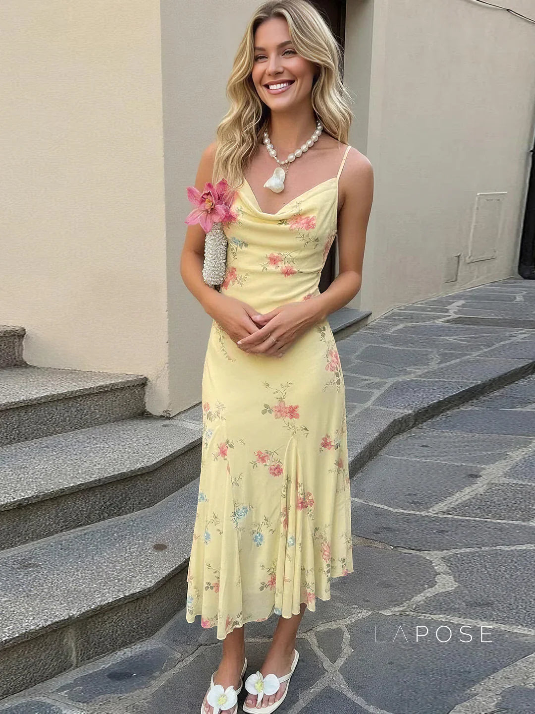 Vanna Botanical Print Maxi Dress