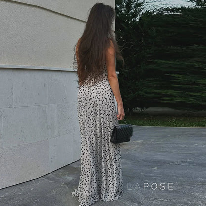Zulema Polka Dot Mesh Midi Dress