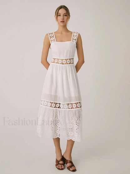 Romantic Lace Graceful Patchwork Midi Dress