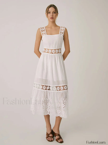 Romantic Lace Graceful Patchwork Midi Dress