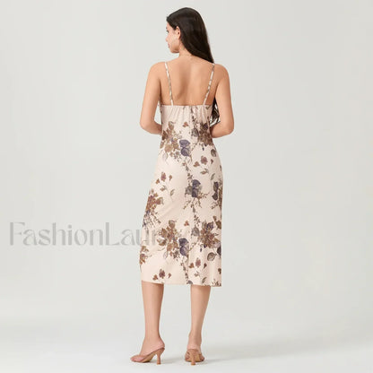 Ruched Square-Neck Midi Dress