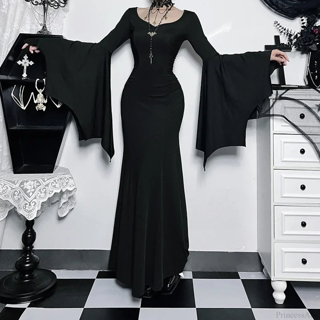 Slim Gothic Fall Daily Comfort Maxi Dress